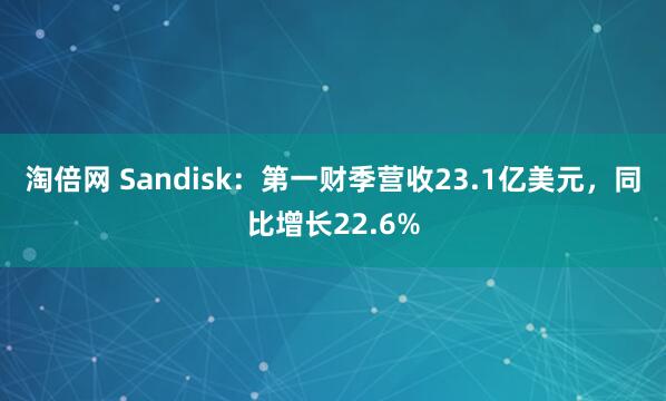 淘倍网 Sandisk:第一财季营收23.1亿美元,同比增长22.6%